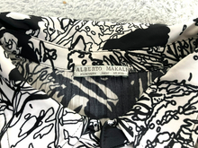 Load image into Gallery viewer, Alberto Makali Shirt Womens Medium White Black Collared Grunge Lined Blouse Goth