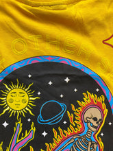 Load image into Gallery viewer, Trip City Shirt Womens Medium Flying Flame Skeleton Earthy Gothic Velvet NWT