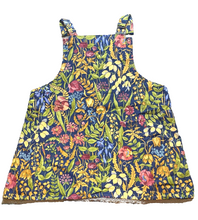 Load image into Gallery viewer, Dungaree Dress Womens 4X AOP Flower Garden Navy Overalls Bib Plus Ladies