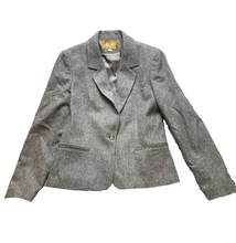 Load image into Gallery viewer, Saville Suit Coat Womens 6 Gray Single Breasted Wool Blend Blazer Ladies