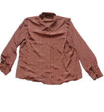 Load image into Gallery viewer, Notations Shirt Womens 36/16W 1X Red Black Button Up AOP Geometric Plus Ladies