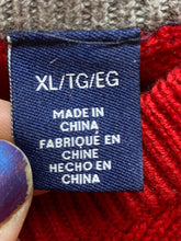 Load image into Gallery viewer, CHAPS Sweater Adult Extra Large Red Knitted Crest Embroidered Outerwear Mens