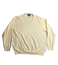 Load image into Gallery viewer, Brooks Brothers Sweater Adult Extra Large Yellow V-Neck Supima Outerwear Mens