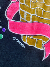 Load image into Gallery viewer, VTG Cat Shirt Womens 2XL XXL Black Senara Art Flower Basket Artsy Single Stitch