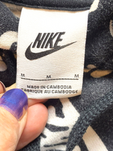 Load image into Gallery viewer, Nike Sweatshirt Adult Medium Black White Hoodie Allover Print Fleece Swoosh Mens