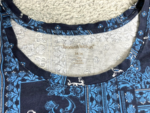 Load image into Gallery viewer, Woman Within Shirt Womens 34/36 4X Blue Black Butterflies Floral Whimsygoth Plus