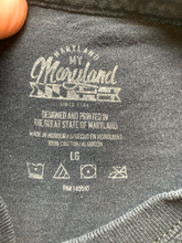 Load image into Gallery viewer, Maryland Shirt Adult Large Black Hot Crabs Cold Beer Taps & Traps Crewneck Mens