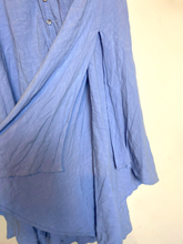 Load image into Gallery viewer, Lulus Skirt Womens Small Blue Lagenlook Ruffle Buttons Boho Linen Rayon Ladies