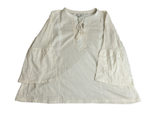 Load image into Gallery viewer, Wonderly Shirt Womens Large Off White Boho Hippie Oversized Tasseled Blouse Lady