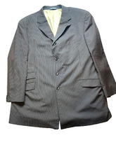 Load image into Gallery viewer, Steve Harvey Suit Coat Mens 50R Brown Orange Stripe Merino Wool Super 120s