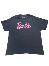Load image into Gallery viewer, Barbie Shirt Womens Extra Large Black Oversized Script Logo Streetwear Ladies