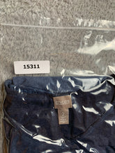 Load image into Gallery viewer, Chicos Shirt Womens 2 Navy Blue V-Neck Eyelet Blouse Boxy Flowy Plus Ladies