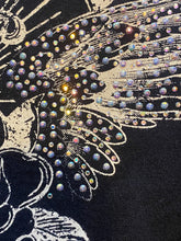 Load image into Gallery viewer, Vocal Shirt Womens Medium Black Drop Shoulder Cropped Oversized Mesh Sleeve NWOT