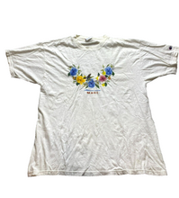 Load image into Gallery viewer, Champion Shirt Womens Extra Large White Flower MAUI Hawaii Athletic Nature Lady