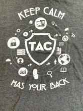 Load image into Gallery viewer, Cisco Shirt Adult Medium Charcoal Gray Keep Calm TAC Has Your Back Mens