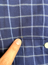 Load image into Gallery viewer, Orvis Shirt Adult Large Navy Blue Windowpane Button Up Casual Pocket Mens