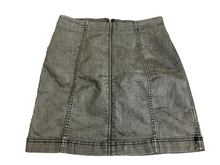 Load image into Gallery viewer, Free People Skirt Womens 2 (25x15) Black A-Line Back Zip Stretch Mini Denim Lady