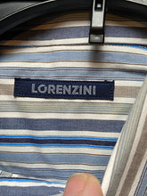 Load image into Gallery viewer, Lorenzini Shirt Adult 15.5/39 Large Button Up Striped Cuffs Italy Dress Mens