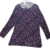 Load image into Gallery viewer, J Jill Shirt Womens Extra Large Purple Pink Floral Paisley Boho Knit Ladies
