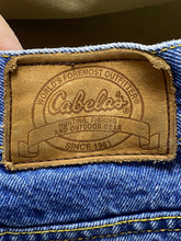 Load image into Gallery viewer, Cabelas Jeans Adult 42x29 Short Blue Khaki Denim Nylon Hunting Outdoor Mens