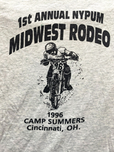 Load image into Gallery viewer, VTG 1st Annual NYPUM Shirt Adult Extra Large Gray Midwest Rodeo Bikers 90s Mens