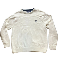 Load image into Gallery viewer, CHAPS Sweater Adult Extra Large Ivory Crest Embroidery Knitted Outerwear Mens