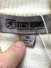 Load image into Gallery viewer, Stacy Adams Sweater Adult 3X Ivory 1/4 Zip Mock Neck Elbow Patch Style Mens NWT