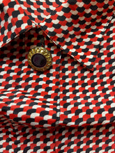 Load image into Gallery viewer, Notations Shirt Womens 36/16W 1X Red Black Button Up AOP Geometric Plus Ladies