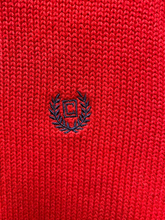 Load image into Gallery viewer, CHAPS Sweater Adult Extra Large Red Knitted Crest Embroidered Outerwear Mens