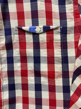 Load image into Gallery viewer, Ted Baker Shirt Adult 3 Medium Red Navy Checkered Button Up Collared Casual Mens