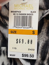 Load image into Gallery viewer, Michael Kors Shirt Womens Small Black Leopard Print Animal Shirt Beaded Lady NWT