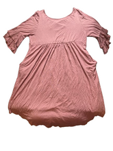 Load image into Gallery viewer, Emerald Dress Womens 1X Mauve Flare Crossover Strap Rayon Spandex Lagenlook Lady