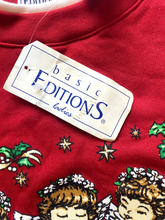 Load image into Gallery viewer, Basic Editions Sweater Womens Extra Large Oversized Grandma Angel Christmas NWT