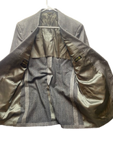 Load image into Gallery viewer, VTG Curlee 2 Piece Suit Mens 46 Gray Virgin Wool Sport Coat Blazer Dress Pants