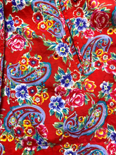 Load image into Gallery viewer, VTG LIZSPORT Liz Claiborne Jacket Women Large Red Blue AOP Paisley Flower Hooded