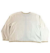 Load image into Gallery viewer, Bob Mackie Sweater Womens Extra Large Cream Gold Cottage Cardigan Wearable Art