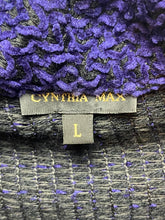 Load image into Gallery viewer, Cynthia Max Jacket Womens Large Purple Black Chenille Blazer Button Up Ladies