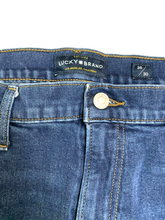 Load image into Gallery viewer, Lucky Brand Jeans Adult 36x30 Blue Flat Front Straight Leg Whiskered Denim Mens