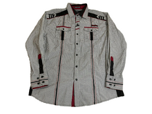 Load image into Gallery viewer, MOY FERRETI Shirt Adult Large Black White Checkered Button Up Pocket Casual Mens