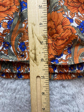 Load image into Gallery viewer, ZARA Shirt Womens Small Orange Blue AOP Flower Boho Hippie Ruffle Cropped Ladies