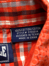 Load image into Gallery viewer, Panhandle Shirt Adult Large Coral Western Style Pearl Snaps Flap Pockets Mens