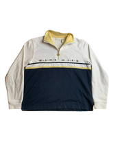 Load image into Gallery viewer, Koret K-Wear Sweathirt Adult Medium Navy White 1/4 Zip Mock Neck Fleece Mens