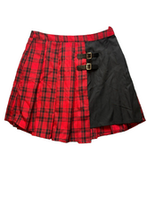Load image into Gallery viewer, Hot Topic Skirt Womens Large Red Split Buckle Pleated Schoolgirl Y2K Goth Rayon