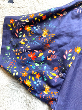 Load image into Gallery viewer, Reborn Shirt Womens 2X Navy Blue AOP Flower Boho Hippie Rayon Spandex Plus Lady