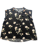 Load image into Gallery viewer, Buffalo David Bitton Shirt Womens Large Black AOP Flower Tank Blouse Viscose