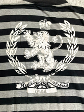 Load image into Gallery viewer, DWNTWN Express Shirt Adult Extra Large Black Y2K Stripe Patches Crest Lion Mens