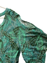 Load image into Gallery viewer, Democracy Shirt Womens Large Cold Shoulder Front Tie V-Neck Rayon Ladies