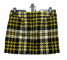 Load image into Gallery viewer, J Crew Skirt Womens 6 (34x15) Gold Black Houndstooth Wool Nylon Lined Mini Lady