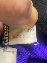 Load image into Gallery viewer, North Coast Sweater Adult Medium Black Purple 1/4 Zip Collared Tattoo Artsy Mens