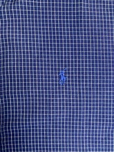 Load image into Gallery viewer, Ralph Lauren Shirt Adult Large Blue Grid Checkered Button Up Blake Blue Pony Men